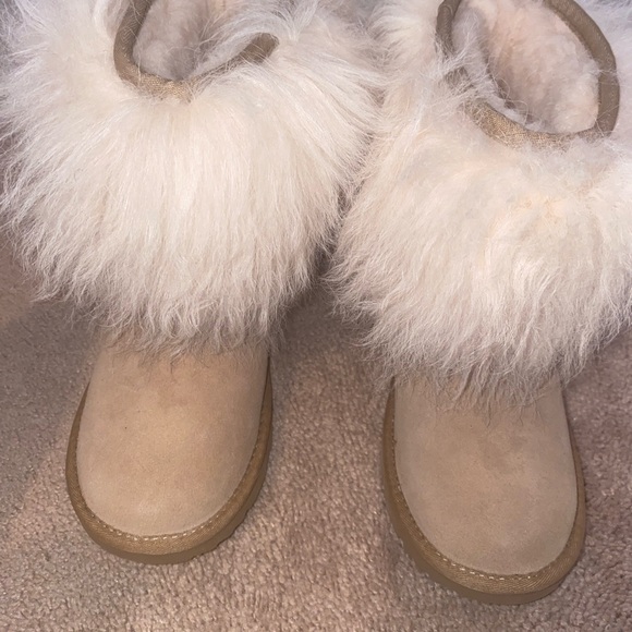 Faux Fur Trim Tan UGG Boots